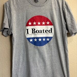 Next Level Apparel Gray 'I Boated' Graphic Tee